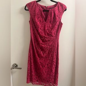 Adrianna Papell berry pink lace sheath dress - Size 2